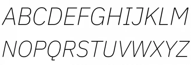 IBM Plex Sans ExtraLight Italic Fuentes MAYÚSCULAS