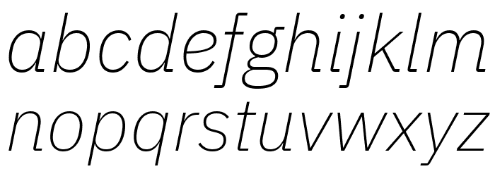 IBM Plex Sans ExtraLight Italic Font LOWERCASE