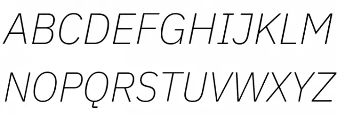 IBM Plex Sans ExtraLight Italic Polices MAJUSCULES