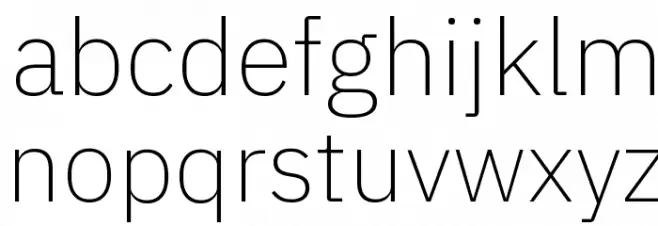 IBM Plex Sans ExtraLight Schriftart Kleinbuchstaben