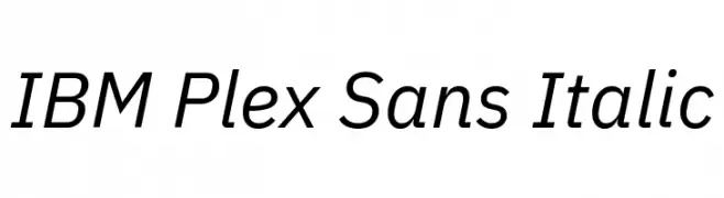 IBM Plex Sans Italic  नि: शुल्क फ़ॉन्ट्स डाउनलोड