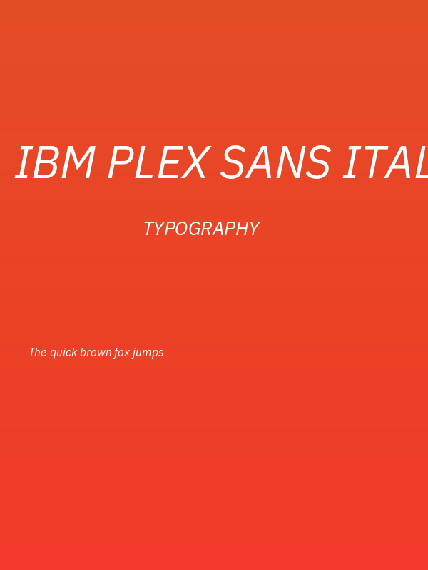 IBM Plex Sans Italic Poster