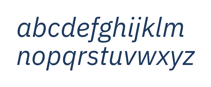 IBM Plex Sans Italic Lowercase