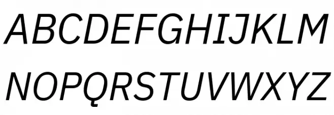 IBM Plex Sans Italic Fuentes MAYÚSCULAS