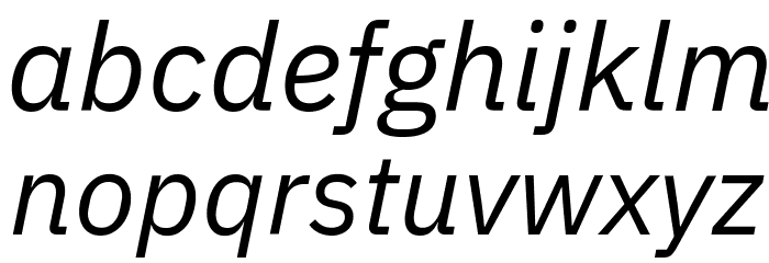 IBM Plex Sans Italic Font LOWERCASE