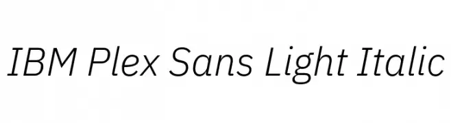 IBM Plex Sans Light Italic 