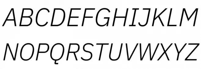 IBM Plex Sans Light Italic Schriftart Groß
