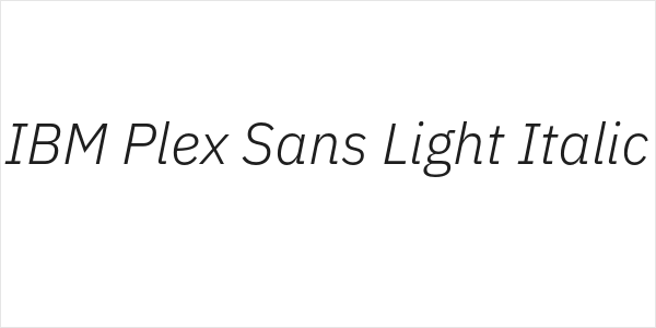 IBM Plex Sans Light Italic Logo