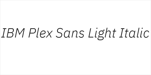 IBM Plex Sans Light Italic Logo