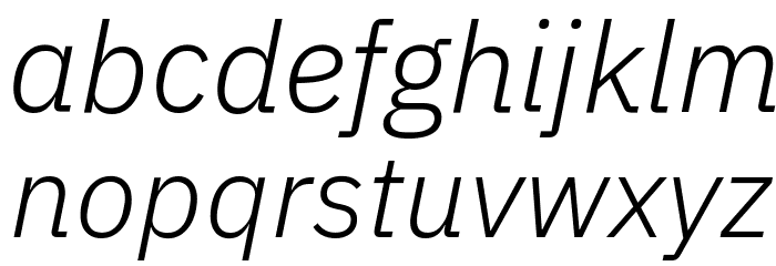 IBM Plex Sans Light Italic Font LOWERCASE