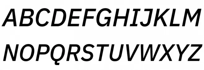 IBM Plex Sans Medium Italic Fuentes MAYÚSCULAS