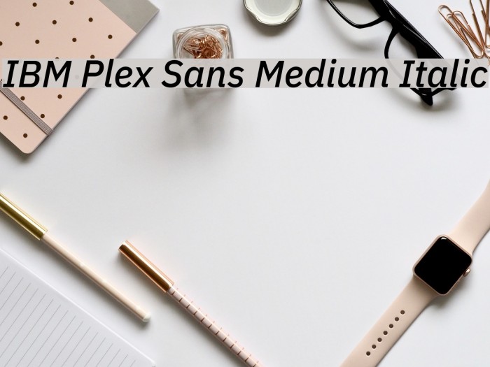 IBM Plex Sans Medium Italic Font examples