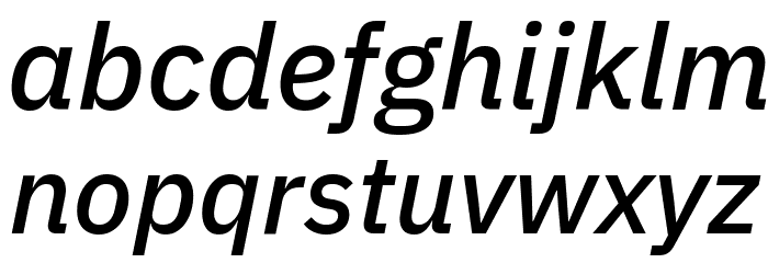 IBM Plex Sans Medium Italic Font LOWERCASE