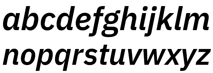 IBM Plex Sans SemiBold Italic Font LOWERCASE