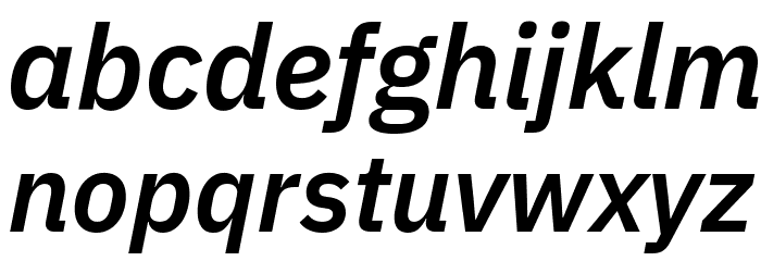 IBM Plex Sans SemiBold Italic Font LOWERCASE