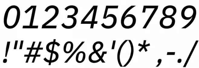 IBM Plex Sans Text Italic Font OTHER CHARS