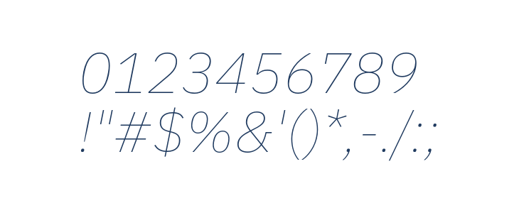 IBM Plex Sans Thin Italic Other Characters