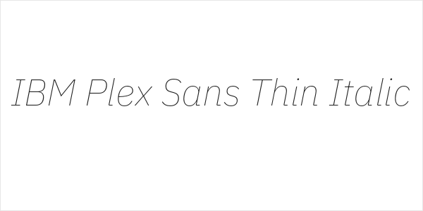 IBM Plex Sans Thin Italic Logo