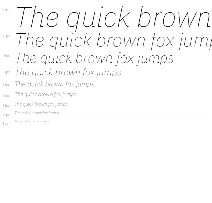 IBM Plex Sans Thin Italic Waterfall