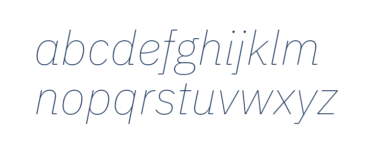 IBM Plex Sans Thin Italic Lowercase