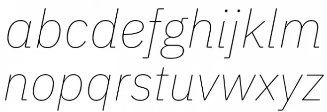 IBM Plex Sans Thin Italic Caratteri MINUSCOLO