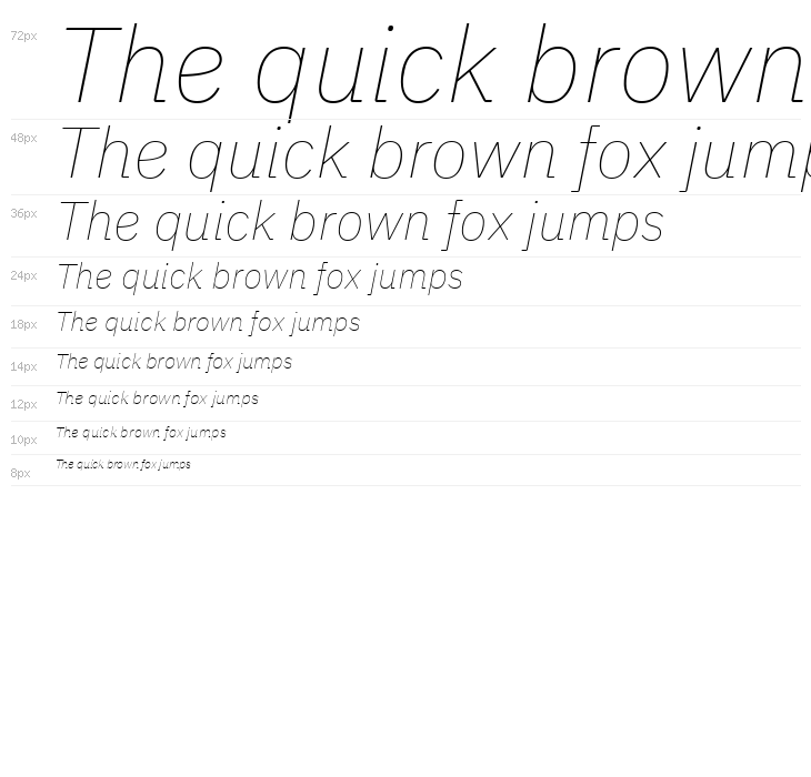 IBM Plex Sans Thin Italic Waterfall