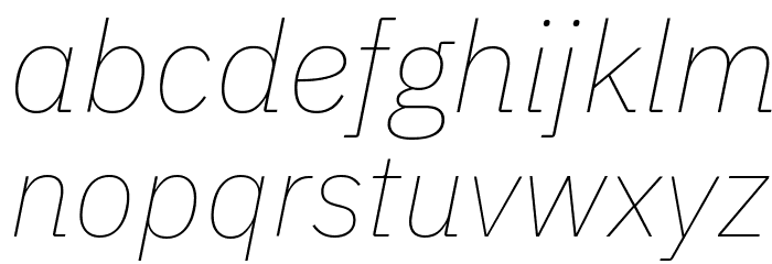 IBM Plex Sans Thin Italic Font LOWERCASE