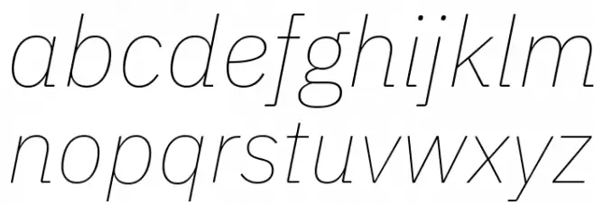 IBM Plex Sans Thin Italic फ़ॉन्ट लोअरकेस