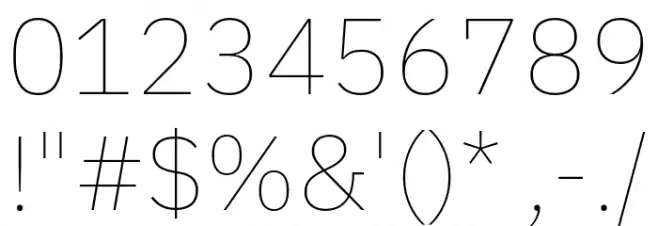 IBM Plex Sans Thin Font OTHER CHARS