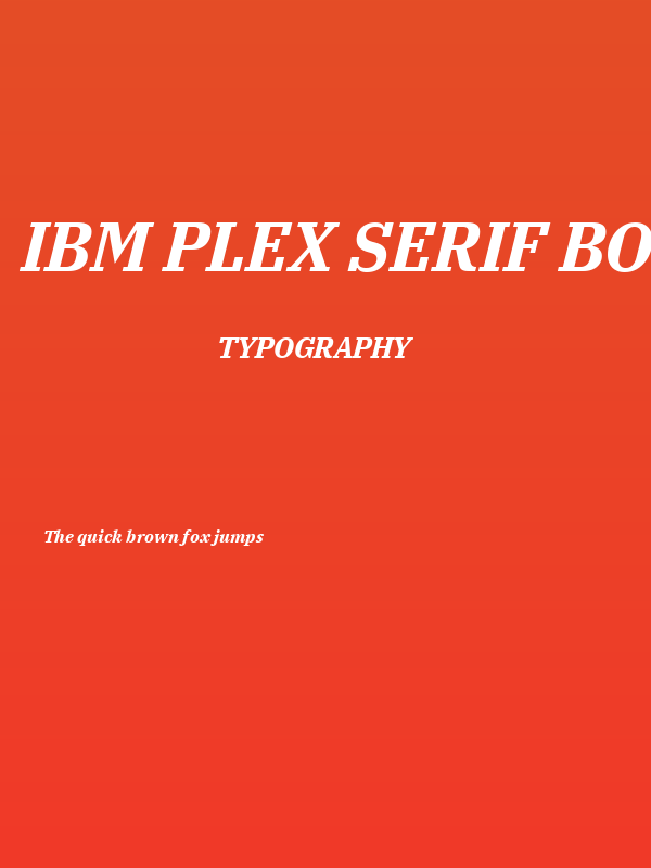 IBM Plex Serif Bold Italic Poster