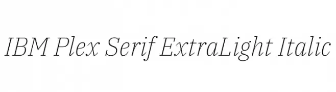 IBM Plex Serif ExtraLight Italic  नि: शुल्क फ़ॉन्ट्स डाउनलोड