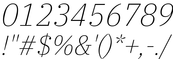 IBM Plex Serif ExtraLight Italic Font OTHER CHARS