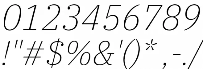 IBM Plex Serif ExtraLight Italic Font OTHER CHARS