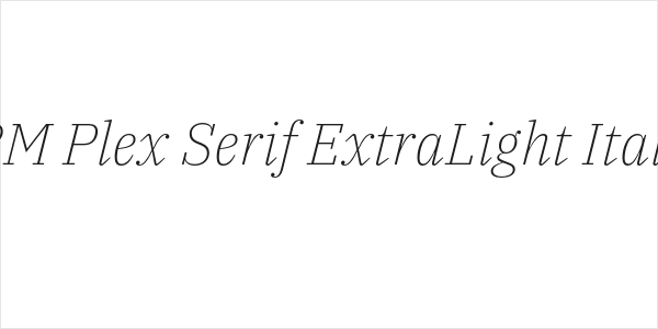 IBM Plex Serif ExtraLight Italic Logo