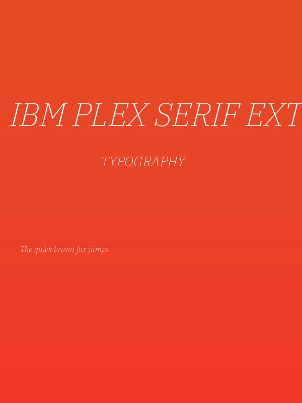 IBM Plex Serif ExtraLight Italic Poster