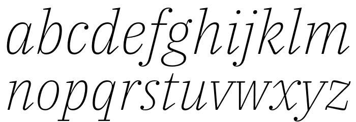 IBM Plex Serif ExtraLight Italic Font LOWERCASE