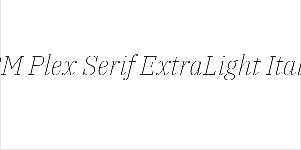 IBM Plex Serif ExtraLight Italic Logo