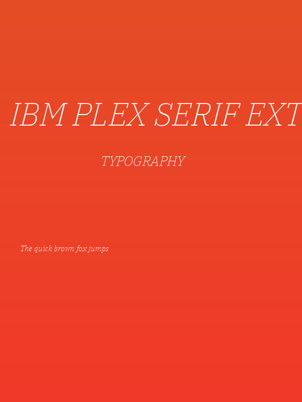 IBM Plex Serif ExtraLight Italic Poster
