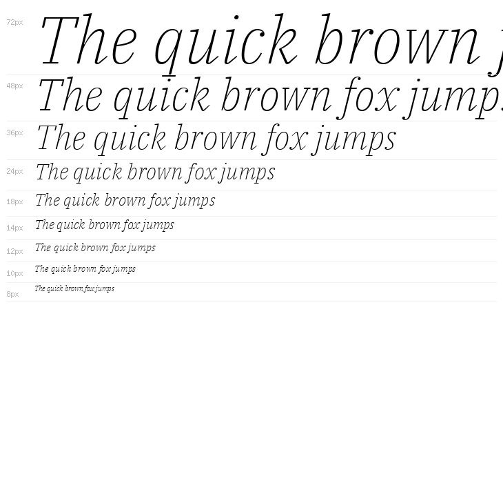 IBM Plex Serif ExtraLight Italic Waterfall