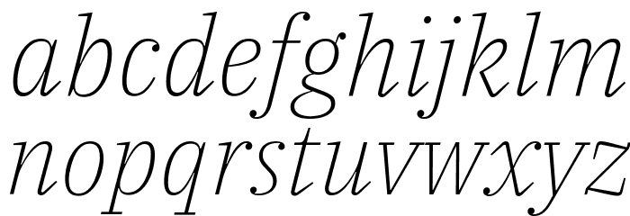 IBM Plex Serif ExtraLight Italic Font LOWERCASE
