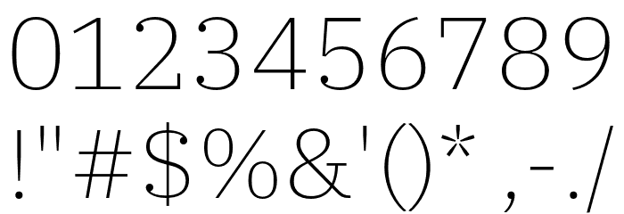 IBM Plex Serif ExtraLight Font OTHER CHARS