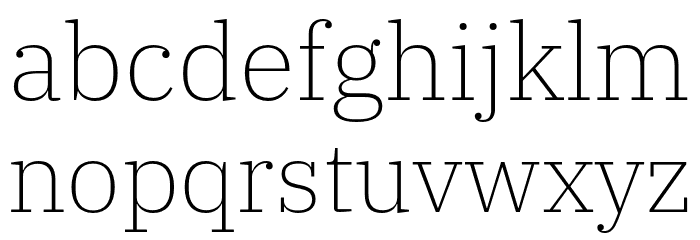 IBM Plex Serif ExtraLight Font LOWERCASE