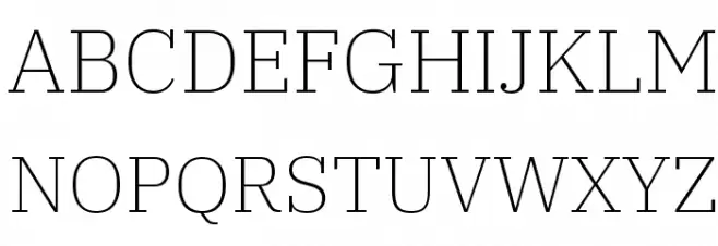 IBM Plex Serif ExtraLight फ़ॉन्ट अपरकेस