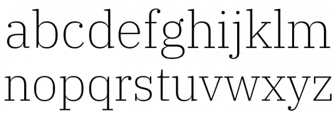 IBM Plex Serif ExtraLight Caratteri MINUSCOLO