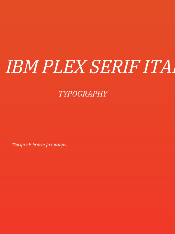 IBM Plex Serif Italic Poster