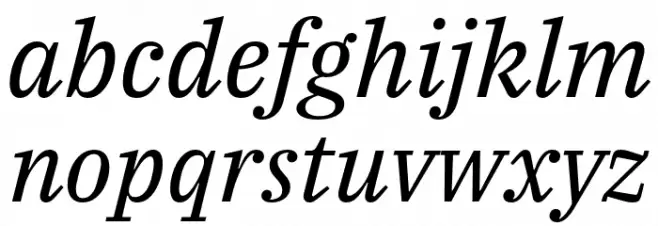 IBM Plex Serif Italic फ़ॉन्ट लोअरकेस