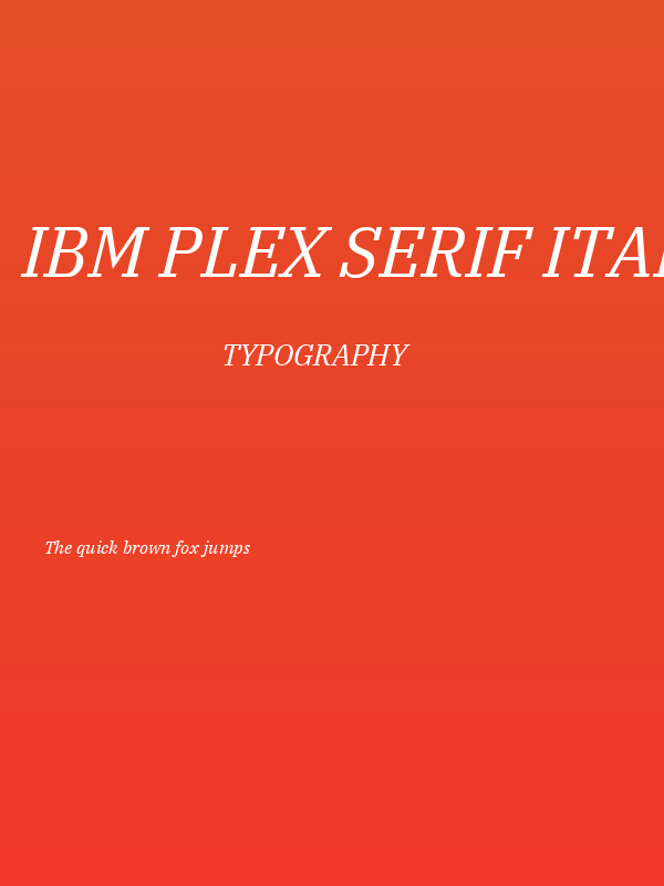 IBM Plex Serif Italic Poster