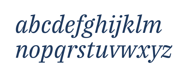 IBM Plex Serif Italic Lowercase