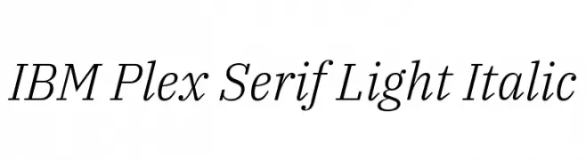 IBM Plex Serif Light Italic  नि: शुल्क फ़ॉन्ट्स डाउनलोड