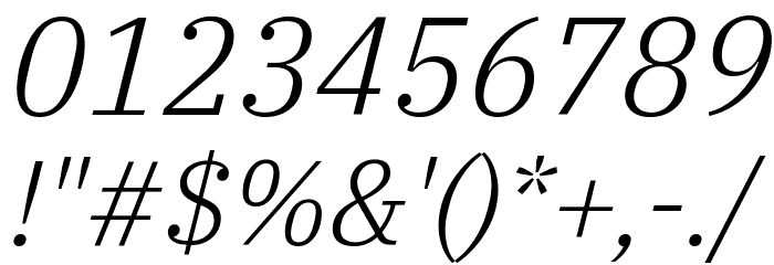 IBM Plex Serif Light Italic Font OTHER CHARS